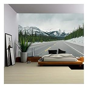 Road in Mountainous Area - Removable Wall Mural | Self-Adhesive Large Wallpaper - 66x96 inches