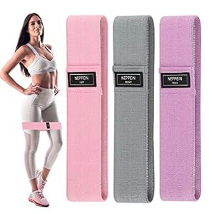 neppein Resistance Bands fitnessbanden, hip weerstandsbanden, sterke rekbaarheid, 3 weerstandsniveaus, antislip…