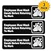 Excello Global Products Employees Must Wash Hands Before Returning to Work Sign: Easy to Mount Plastic Safety Informative Sign with Symbols Great for Business, 9