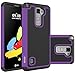LG Stylo 2 Case, LG Stylo 2 V Case, OEAGO [Drop Protection] [Shock Proof] - Hybrid Dual Layer Rubber Plastic Impact Defender Hard Case Cover Shell for LG Stylo 2 / LG Stylo 2 V/LG Stylus 2 - Purple