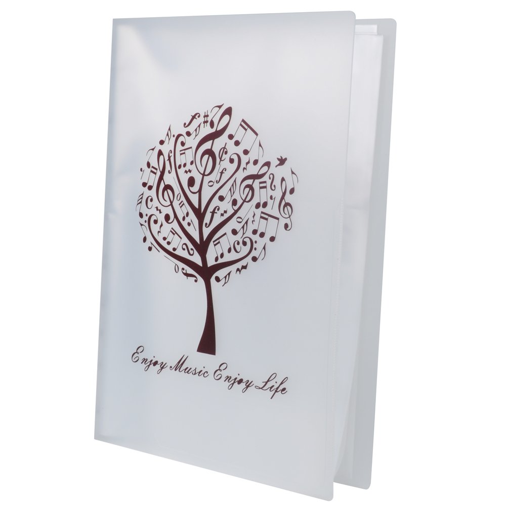 A4 Size Music Sheet File Folder A4 Size Documents Holder Storage Folder 40 Pockets (Music Tree White)