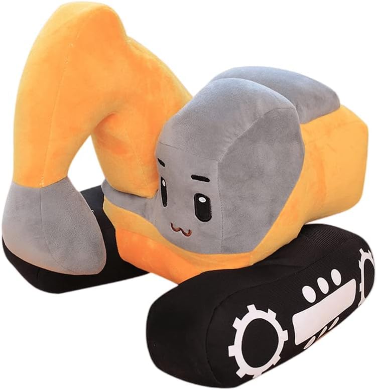 10.2inch Cute Excavator Stuffed Construction Toy Plush Pillow,Soft Digger Trucks Stuffed Toys Excavator Pillow Cushion Throw Pillow,Excavator Digger Plushies Plush Doll for Home Deco Kids Toy Gift
