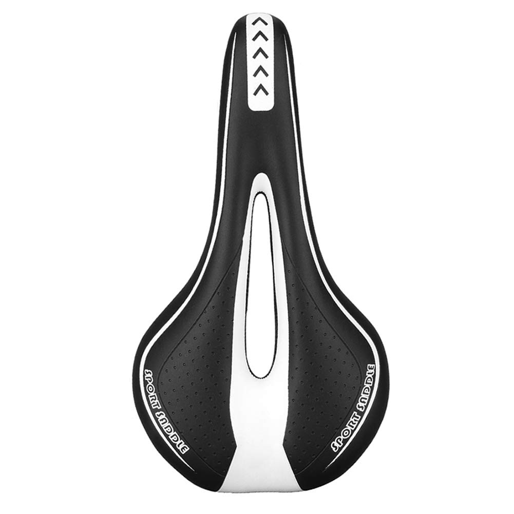 Immoch Comfort Bike Saddle Bicycle seat gel Cycling Saddle with Soft Cushion Ergonomics Design Fit for Road Bike and Mountain Bike (Black+ White)