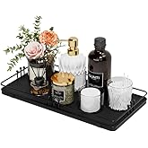 Pursura Toilet Paper Basket, Bathroom Basket for Counter Toiletries Towel Decor TP, Toilet Tank Tray, Guest Back of Toilet Organizer Storage, Vanity Tray for Perfume Makeup, Kitchen 13”x6.5” Black