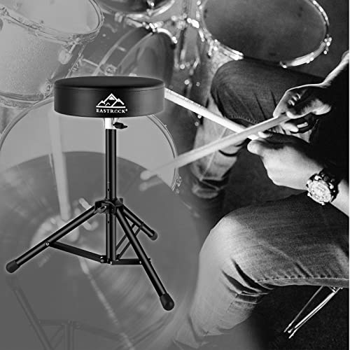EASTROCK Drum Throne Adjustable Height Padded Drum Stool Seat Portable