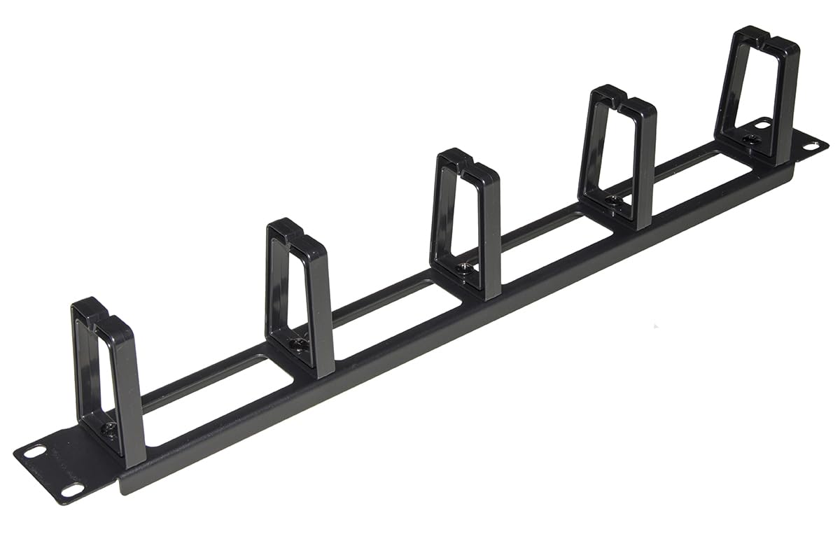 Link LKORG1UNP 19 Inch Perforated Cabinet Cable Guide with 5 Hooks, Black