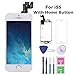 For iPhone 5S Screen Replacement with Home Button, Arotech 4.0 Inch Full Assembly LCD Display Digitizer Touch Screen with Repair Tool Kit and Tempered Glass (5S-White)