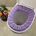 2pcs Bathroom Toilet Seat Cover Soft Thicker Warmer Stretchable Washable Toilet Mat Cloth Pads, 2PCS (Purple)