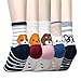 KONY 5 Pack Women's Cute Animal Socks Cotton Cat Dog Duck Patterned Novelty Fun Crew Socks Gift Size 6-9 (Cute Dogs)