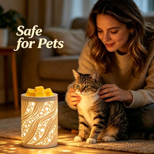 Electric Wax Melt Burner Oil Burner, Ceramic Wax Warmer for Home Office Bedroom, Wax Melts Burner Aromatherapy Gift for Women Mum