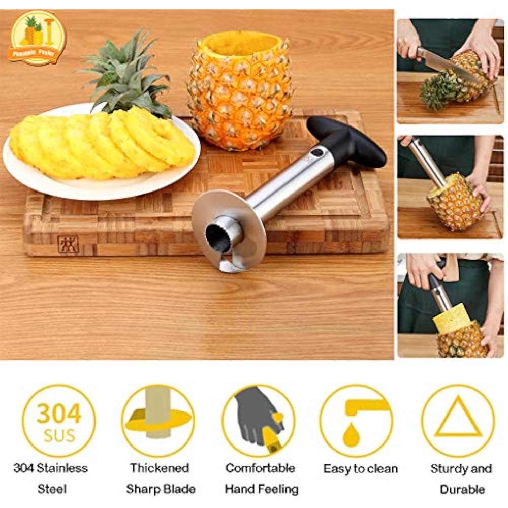 Stainless Steel Pineapple Cutter Corer Peeler Slicer Watermelon Vocado