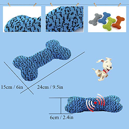 AXEN Cute Flyknit Durable Squeaky Bone Shaped Dog Toy for Aggressive Chewers, Flyknit Bone