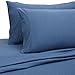 Amazon Basics Cotton Jersey 4-Piece Bed Sheet Set, King, Chambray Blue, Solid