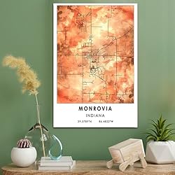 Mitchell Map Poster, Indiana Map Art Poster, Map