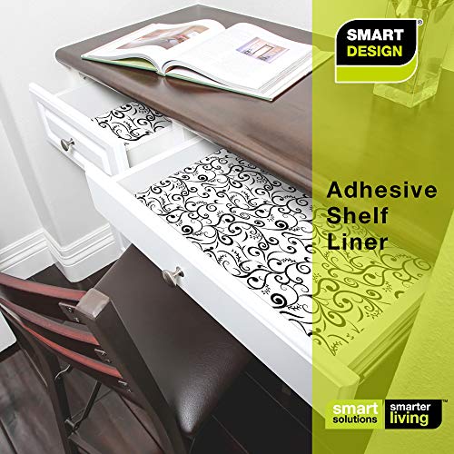 Smart Design Shelf Liner w/ Decorative Adhesive Wipes Clean Cutable & Removable Material