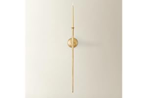 Z Gallerie Aspar Wall Sconce Long Candle Holder in Gold Finish, Retro Chic Wall Decor for Living Room, Vintage Candle Wall Sconce with Timeless Appeal(A Sconce Without Candles)