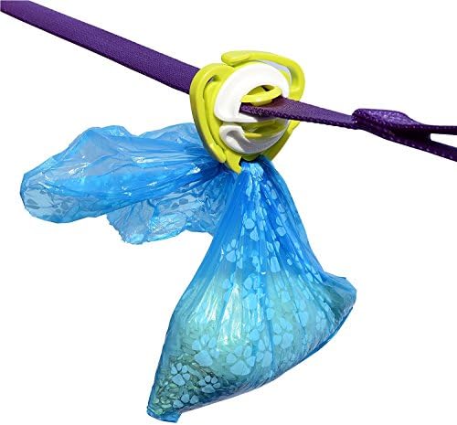 Lime,Holds Multiple Bags Hands Free Poop Bag Carrier Leash Attachment