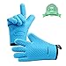Silicone Oven Gloves Extra Thick Heat Resistant Oven Mitts from Aocome, for Cooking Grilling BBQ and Baking, Quilted Cotton Lining, Waterproof Non-Slip Grip Food Grade Safe 1 Pair