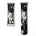 YOSWAN Bracelet for Apple Watch, National Black White Floral Printed Leather Watch Band 38mm 42mm Strap for Apple Watch Flower Design Wrist Watch Bracelet (Black+White Flower, 42mm)
