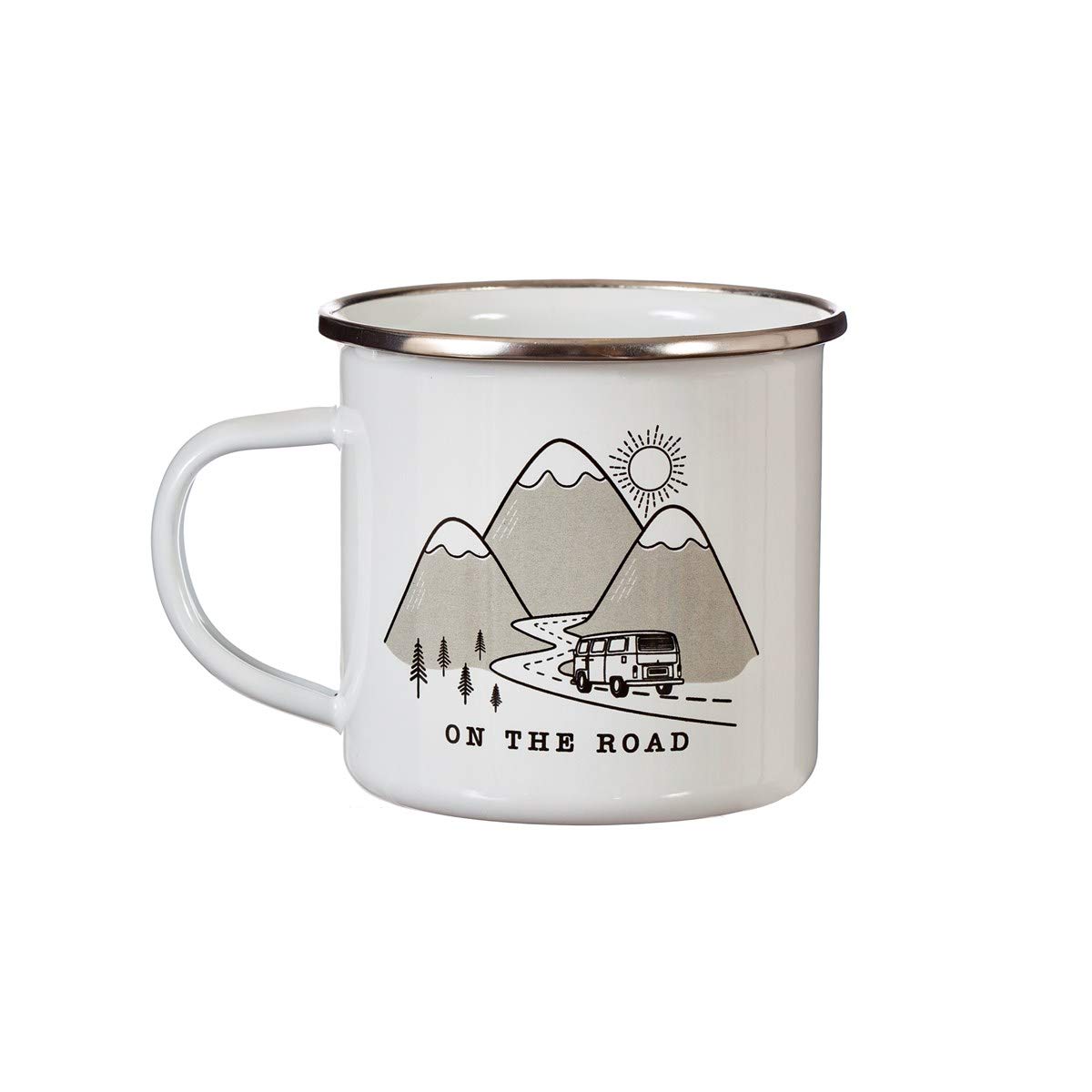 Sass & Belle On The Road Enamel White Mug