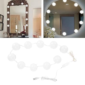 Amazon Com Vanity Mirror Lights Warm Cold Adjustable Color Tones Led Vanity Lighting Strip Adhesive 10 Lights For Vanity Table Set And Bathroom Mirror Beauty