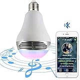 Magic Hue Bluetooth Speaker Bulb - Multicolored Disco Music Party Light Bulb with Speaker - Dimmable Tunable White Wake Up LED Light with Alarm - 6 Watts