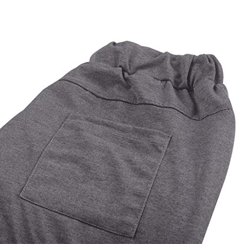 Allywit Mens Casual Summer Joggers Solid Pocket Drawstring Long Pants Quick DryingTrousers Gray