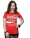 Coca Cola Women's Drink 1886 Roll Sleeve T-Shirt X-Large Red