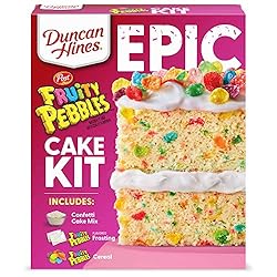 Duncan Hines Epic Fruity Pebbles Cake Mix Kit, 28.5