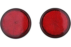 2Pcs 2 Inch Round High Visibility Reflective Reflector for Motorcycles Motor ATV Bikes Dirt Bike - 5 Colors Optional - Red At