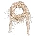 Meyison Lace Tassel Sheer Burnt-out Floral Print Triangle Mantilla Scarf Shawl Neck Wrap