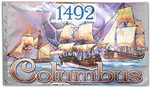 Columbus Day Cards Deluxe Flag, 3 X 5', Multicolor.