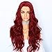 SAPPHIREWIGS Red Lace Front Wigs for Women Fashion Glueless Long Wavy Wigs Lace Front Natural Looking Synthetic Heat Resist Fiber Red Wig (13 * 3, Red)