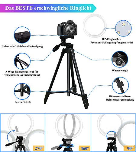 Ringlicht mit Stativ, COOLHOOD LED Ring Light Selfie Ringleuchte mit 18 RGB & 3 Normale Farben Dimmbare Led-Licht Tik… – Bild 4