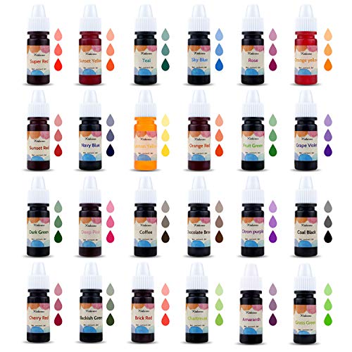 Food Coloring-24 Color Variety Kit-cake food coloring liquid Variety Kit for Food color Baking, Decorating,Fondant and Cooking, Slime Making Supplies Kit - .25 fl. oz. Bottles