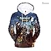 Yeawooh Fortnite 3D Printing Unisex Hoodie Novelty Youth Game Sweatshirt Pullover Size M (Brown)