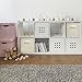 Foldable Cloth Storage Cubes 6-Pack By Deneve - Best Fabric Basket Bins Shelves - Beige Home Decorative Shelf Cubby Containers Drawer Replacements