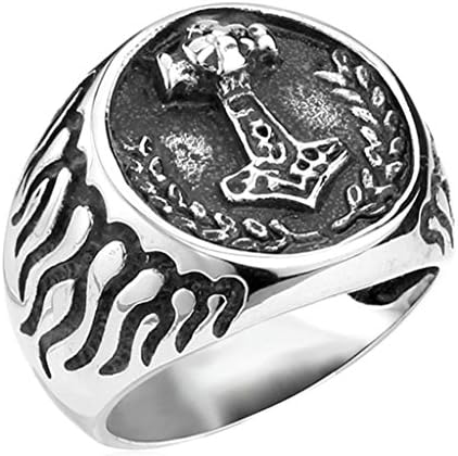 Mens Rings Stainless Steel One Thor Hammer Usa Popular
