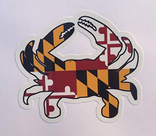 Maryland FLAG Blue Crab Car Refrigerator Outdoor Sticker 3.4" x 3" (set of 2)