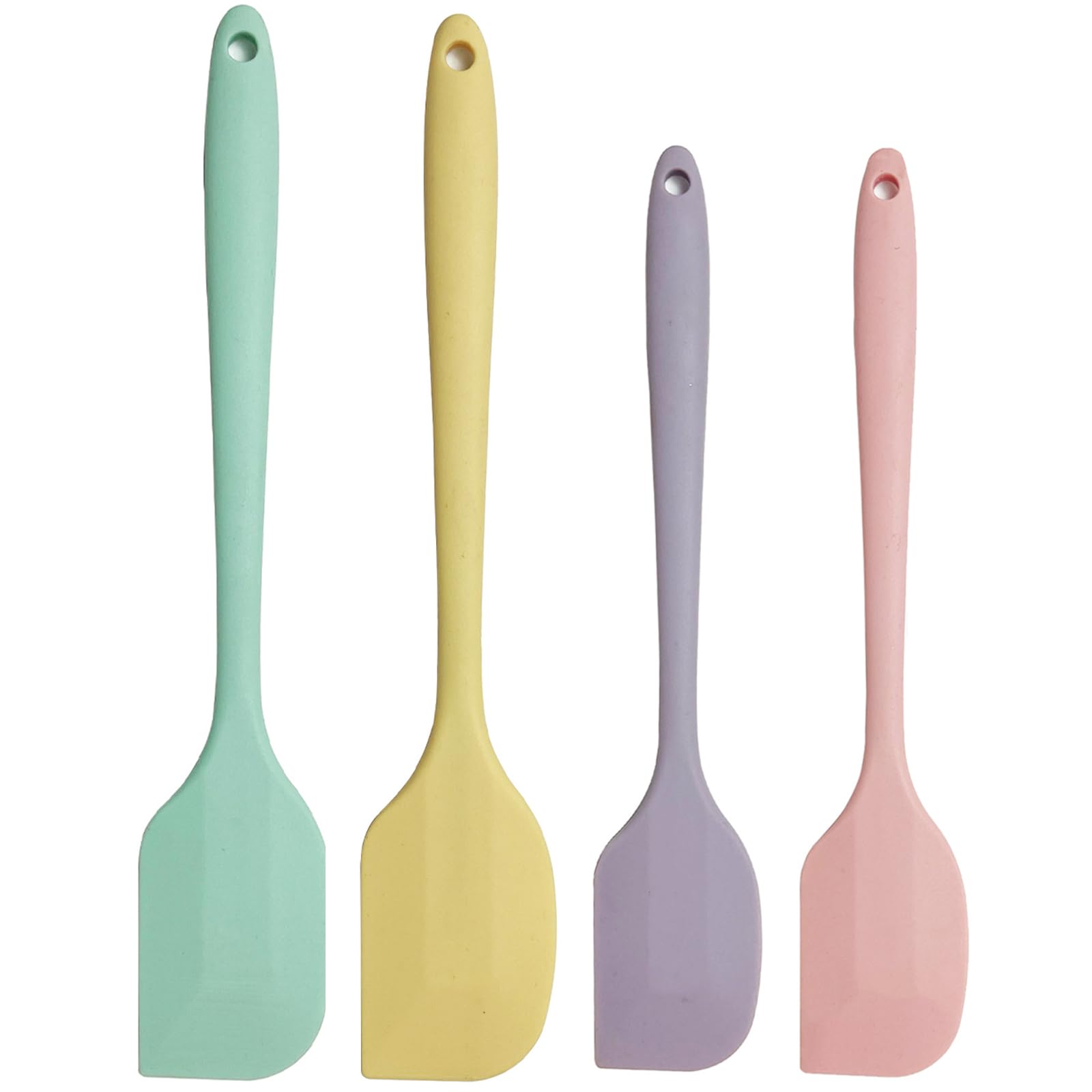 4-Piece Silicone Spatula Set - Rubber & Silicone Spatulas for Cooking & Baking (Green, Yellow, Purple, Pink)