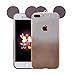 iPhone 7 Plus Case, MC Fashion Cute 3D Glitter Mickey Mouse Ears Soft and Flexible TPU Case Skin for Apple iPhone 7 Plus (2016) (Glitter-Black)