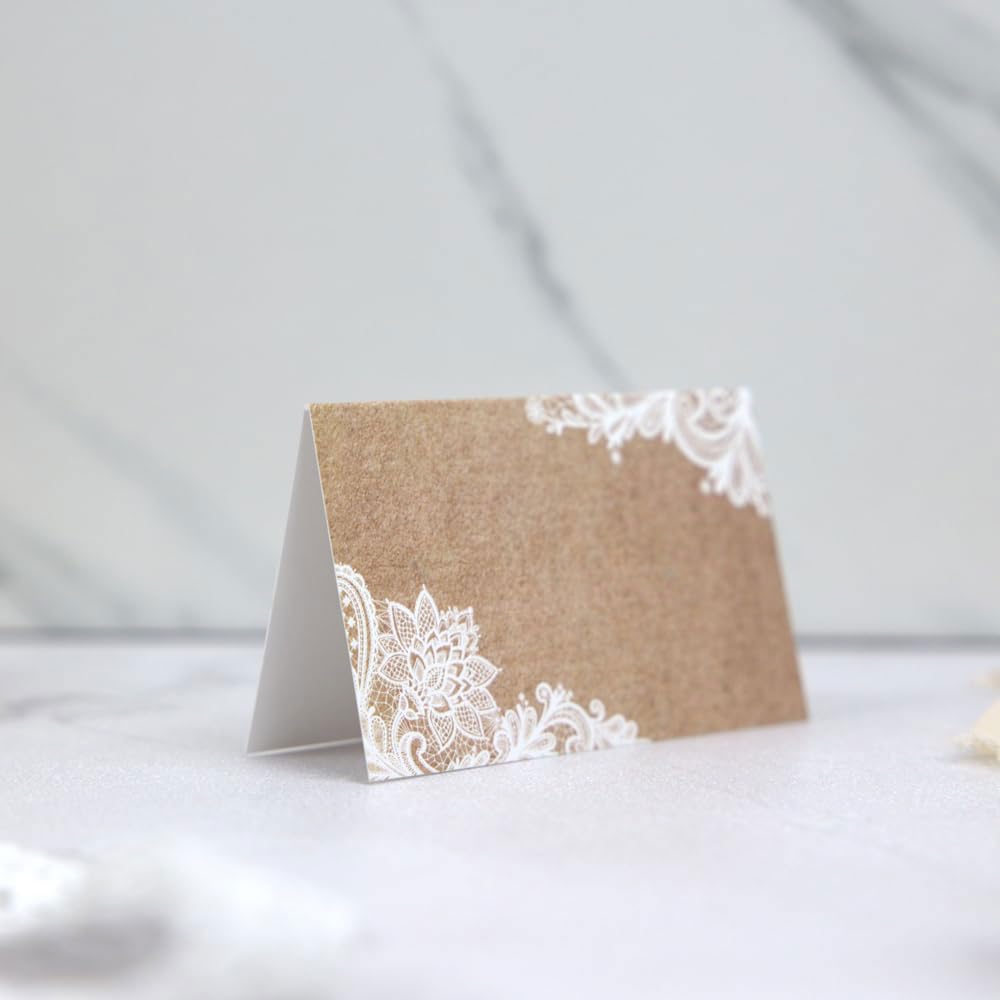 Dotty about Paper Rustic Lace Pattern - Wedding Place Cards - Pack of 10 (17 0004)