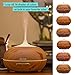 daisi Aromatherapy Essential Oil Diffuser 300ml | Ultrasonic Cool Mist Humidifier | 7 LED Light Colors & 4 Timer Settings | Auto Shut Off | Perfect for Home, Spa, Bedroom & Office | Round Wood Grain