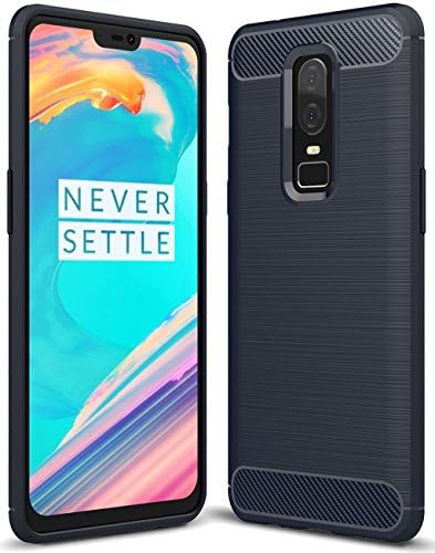 OnePlus 6 case, Sucnakp TPU Shock Absorption Technology Raised Bezels Protective Case Cover for OnePlus 6 smartphone (PU Blue)