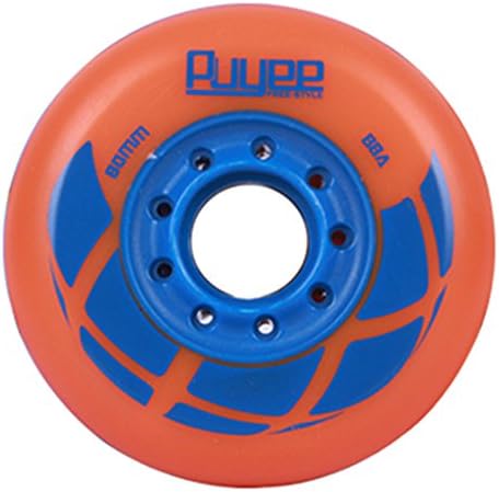 Free Street Puyee 88A Replacement Wheels With Bearings And Spacers 80mm - 8 Pack Orange