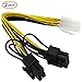 6 Pin Female to Dual 8 Pin (6+2) Male PCIe GPU Power Adapter Y-Splitter Cable 9.5-inch(24.2cm) (Pack of 2) COMeap