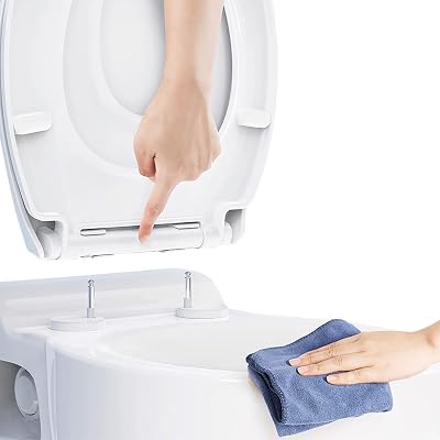 RAM White Quick Release Soft Close Toilet Seat with Hinges ABS