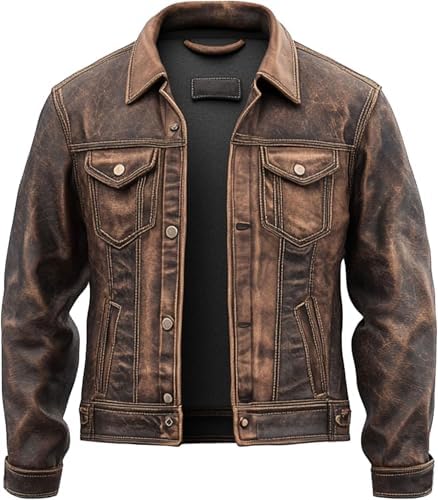 Men's A2 Brown Distressed Leather Jacket l Air Force Brown WWII