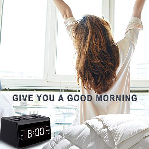 Clock Radio, Digital AM FM Alarm Clock Radio for Bedroom Guestroom or Livingroom - Thumbnail 3