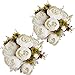 Artiflr 2Pack Artificial Peony Wedding Flower Bush Bouquet Vintage White Peony Silk Flowers for Home Kitchen Wreath Wedding Centerpiece Decor